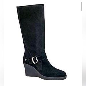 UGG SELENE BLACK WEDGE BOOTS